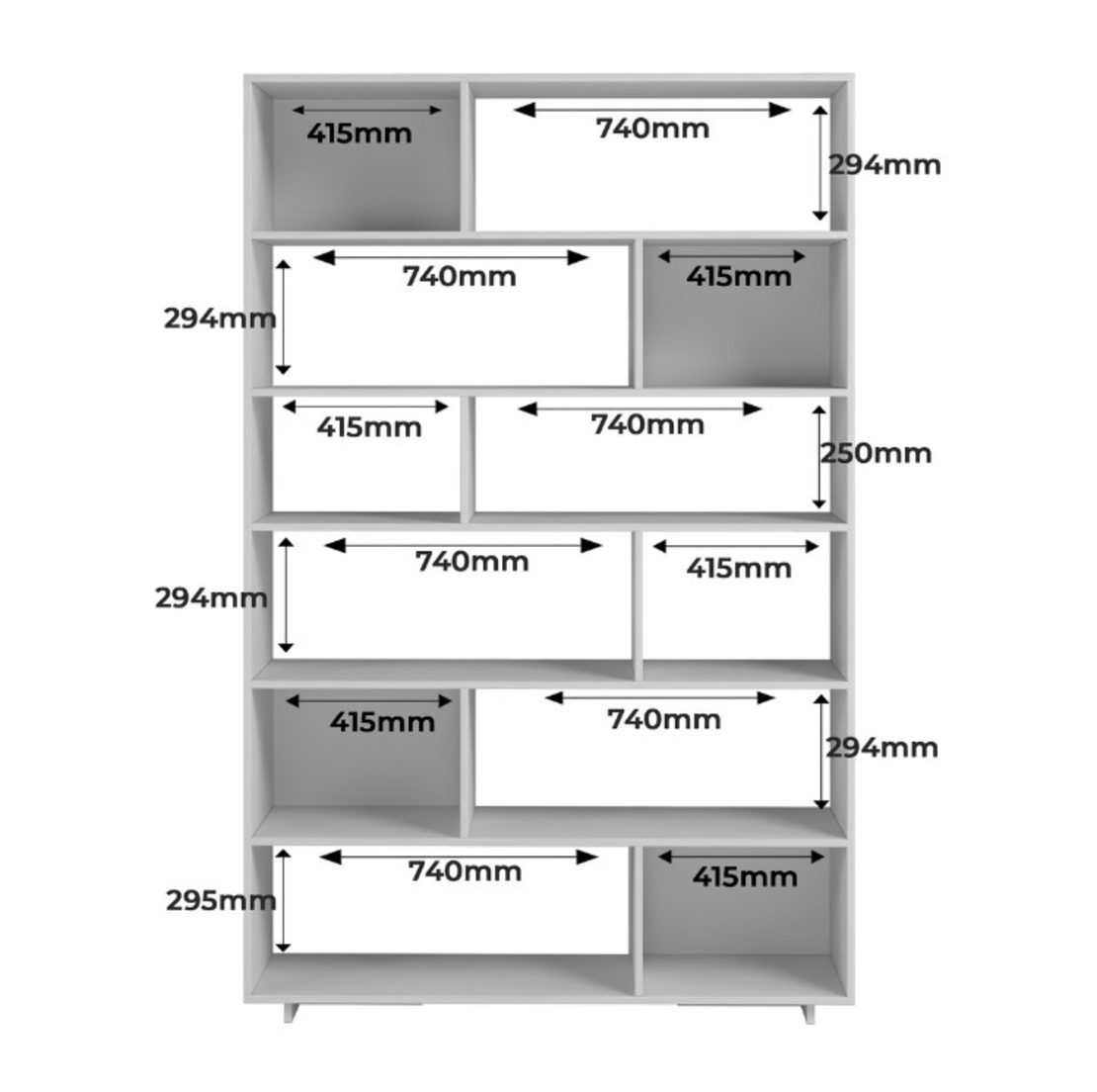 כוורת כוננית מדפים רוחב 120 דגם לופט LOFT XL לבן