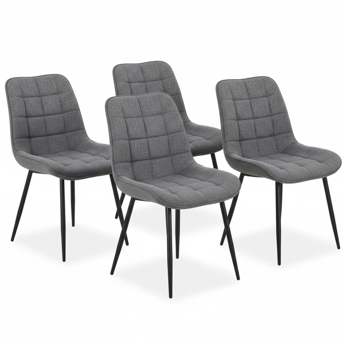 סט 4 כסאות לפינת אוכל מרופדים דגם ג’ספר JASPER אפור