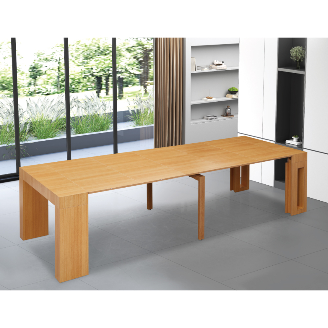 קונסולה נפתחת לפינת אוכל 3 מטר דגם הרמס Hermes עץ טבעי | מבית WOODY