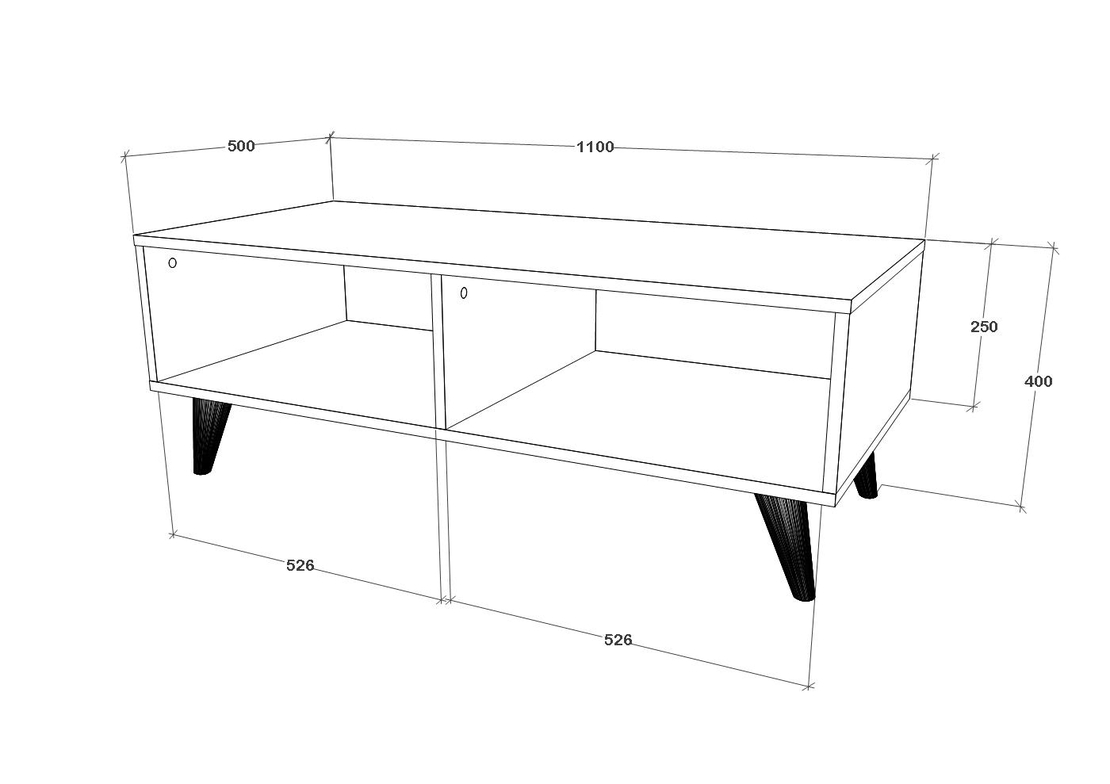 סט מזנון טלוויזיה צף ושולחן לסלון דגם איתי-תמרה שחור