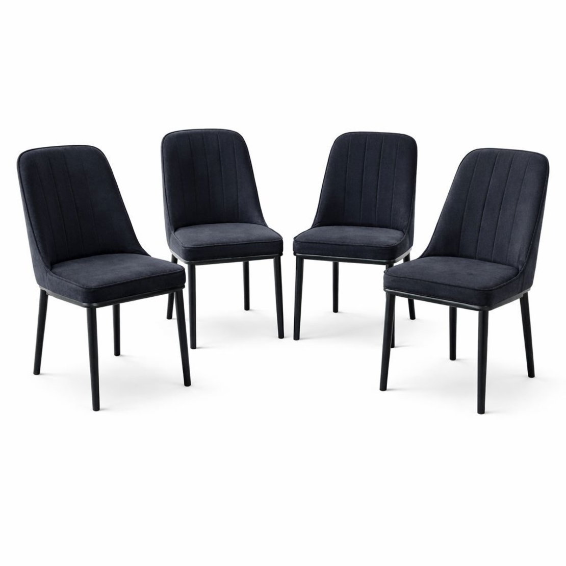 רביעיית כיסאות מרופדים דגם מונקו שחור