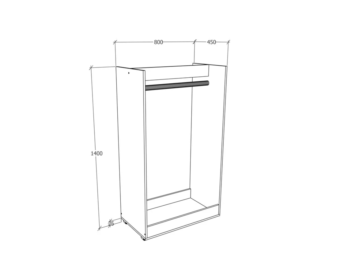 מתלה בגדים / יחידה לחדר ארונות 140X80 דגם תומר TOMER