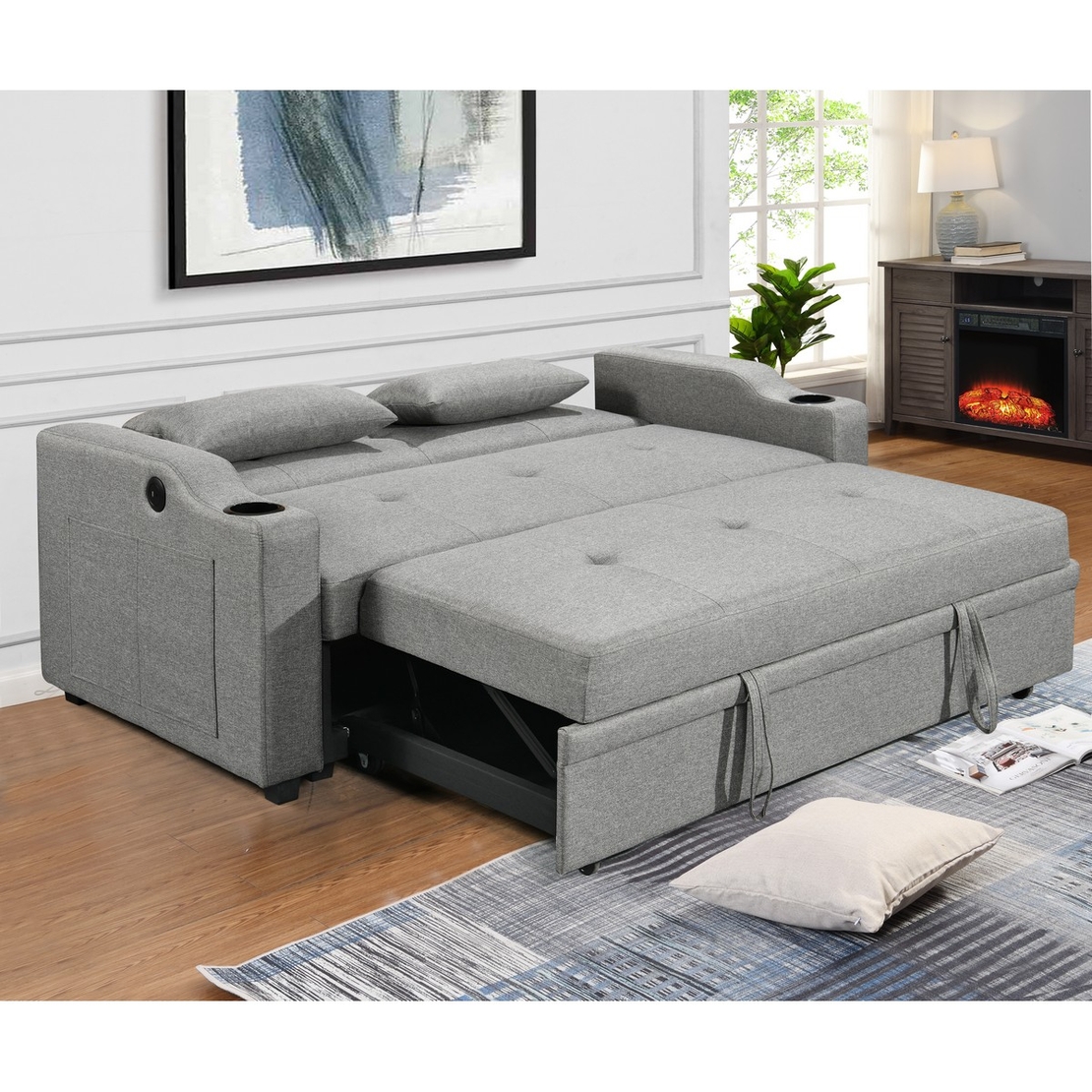 ספה דו-מושבית נפתחת למיטה זוגית דגם פצ’רטי PACERTI אפור