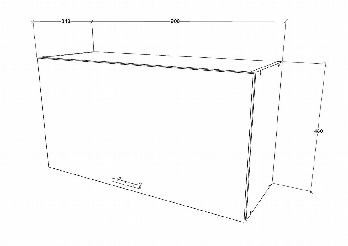 ארון שרות עליון למטבח קלאפה ברוחב 90 דגם רומי אלון