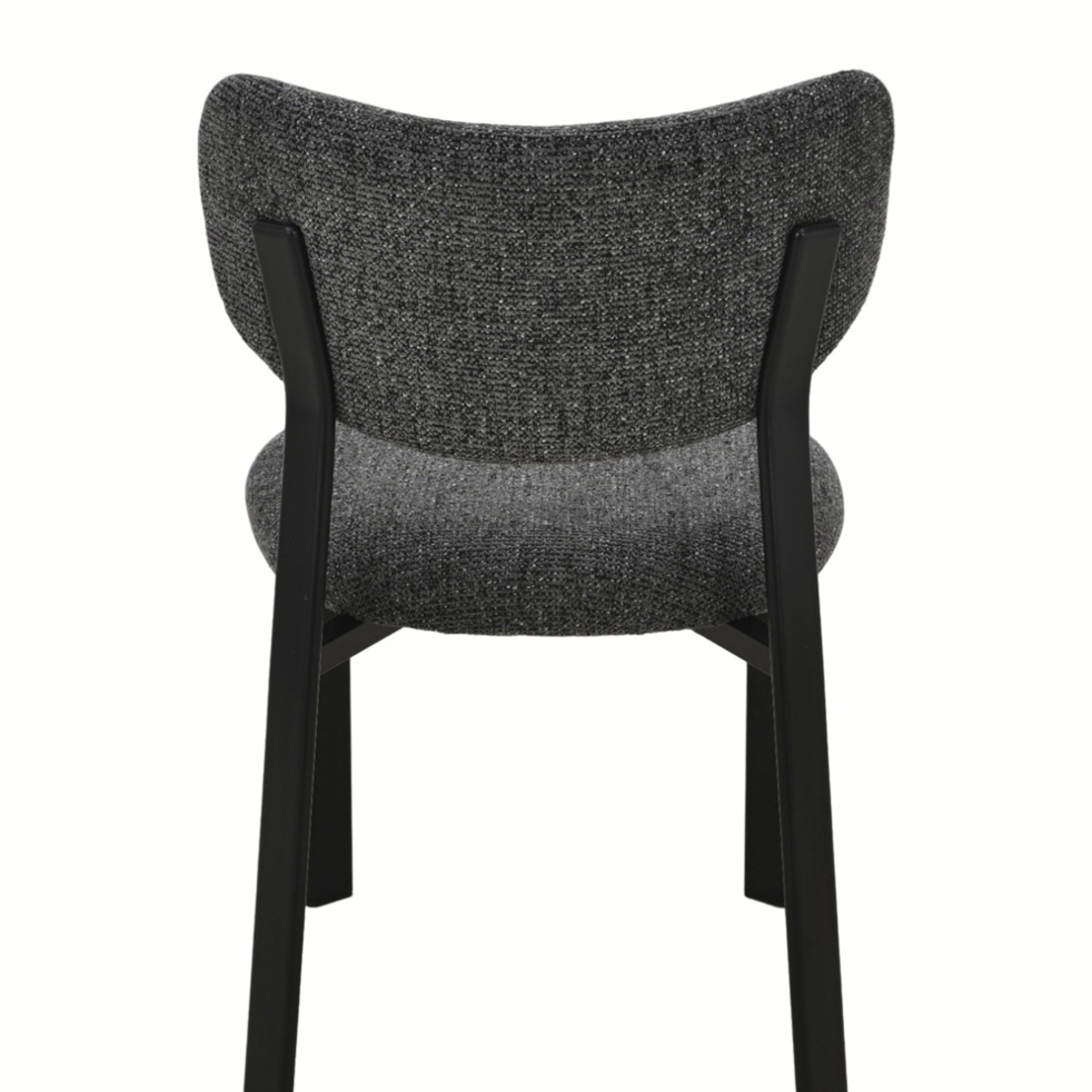 זוג כסאות לפינת אוכל מרופדים בד רחיץ דגם דורי רגל שחורה