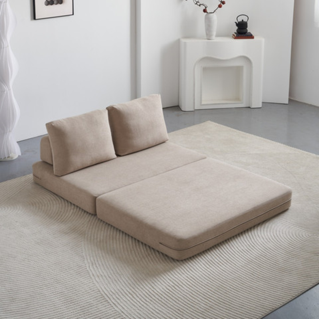 ספה דו-מושבית נפתחת למיטה זוגית דגם קסנדרה CASSANDRA חום בהיר (בז')