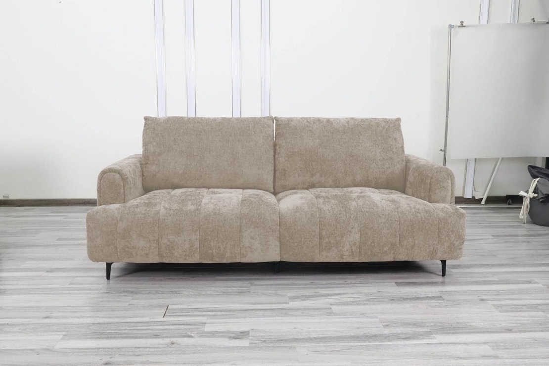 ספה תלת מושבית מבד קטיפה רחיץ דוחה כתמים דגם לורן בז