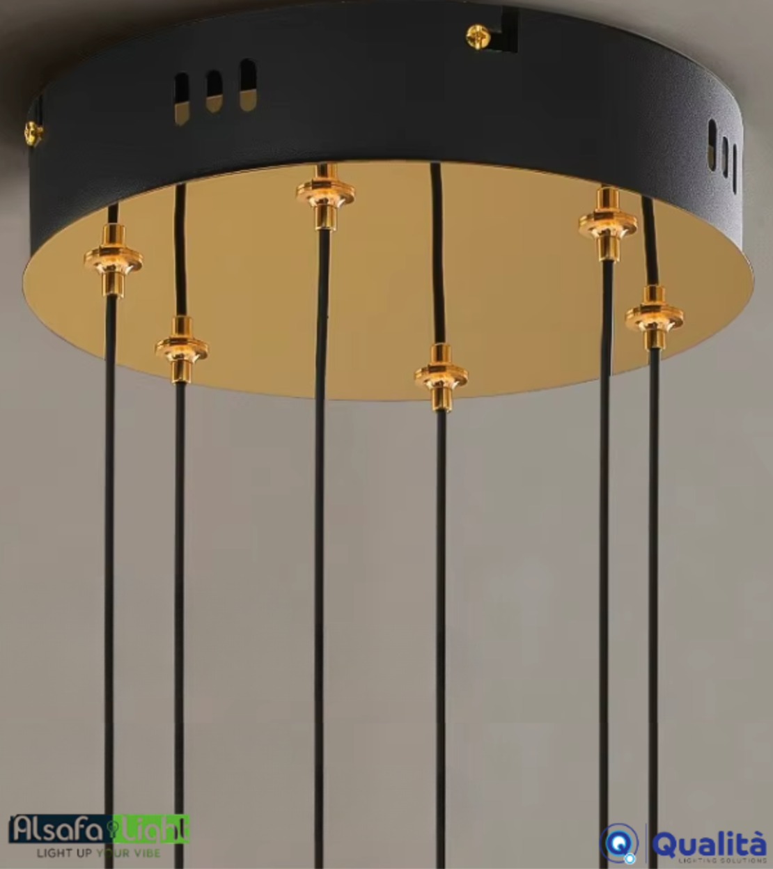 גלים כפול | נברשת מודרנית 57W בעיצוב שתי טבעות גליות