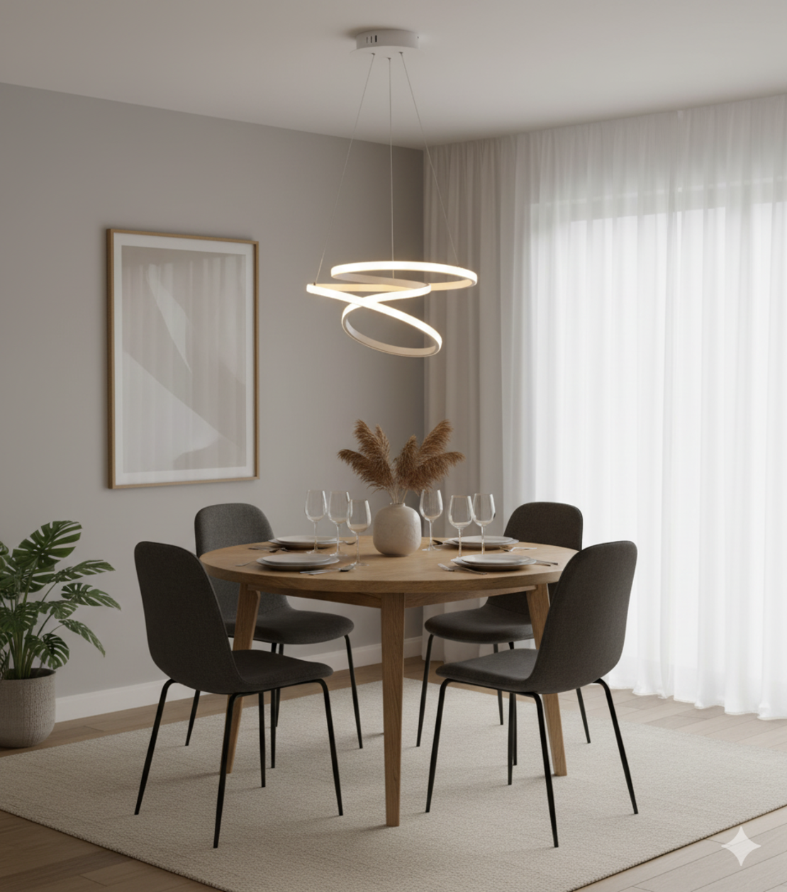 سترو معلق | ثريا حلزونية عصرية 84 واط