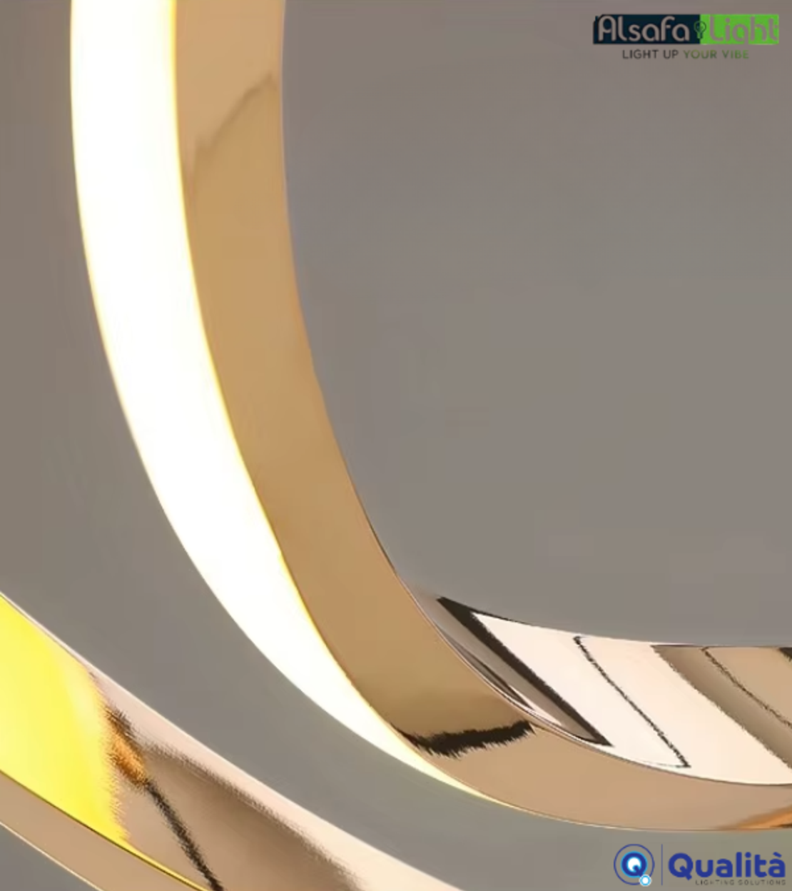 גלים כפול | נברשת מודרנית 57W בעיצוב שתי טבעות גליות