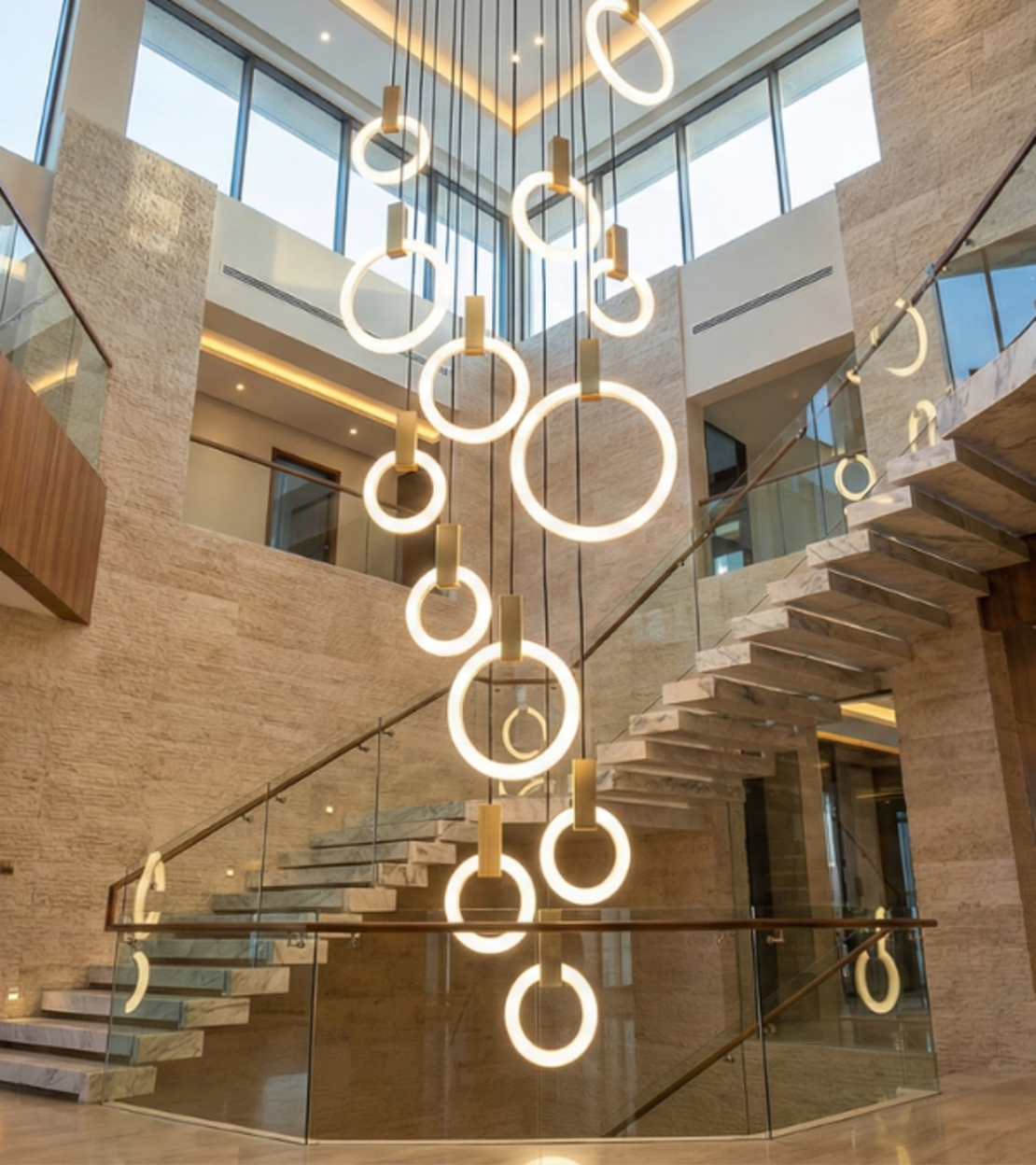 שנדליר מפל טבעות 