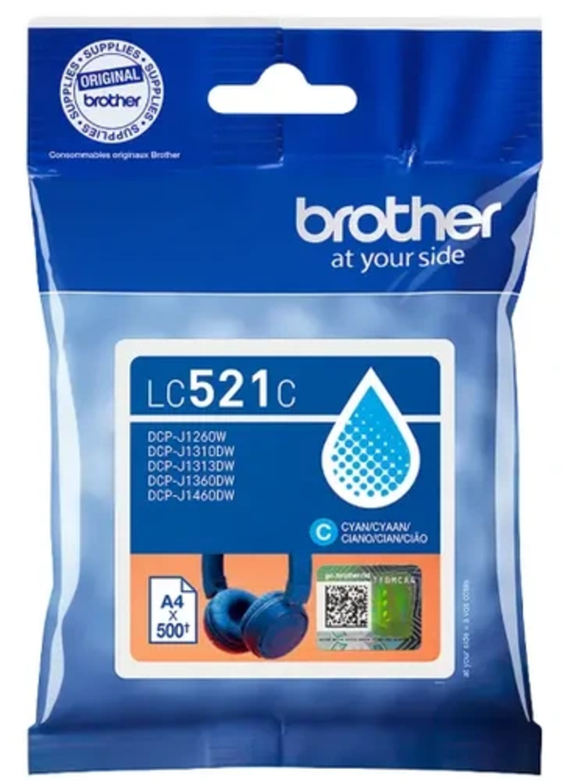ראש דיו כחול מקורי brother lc521c