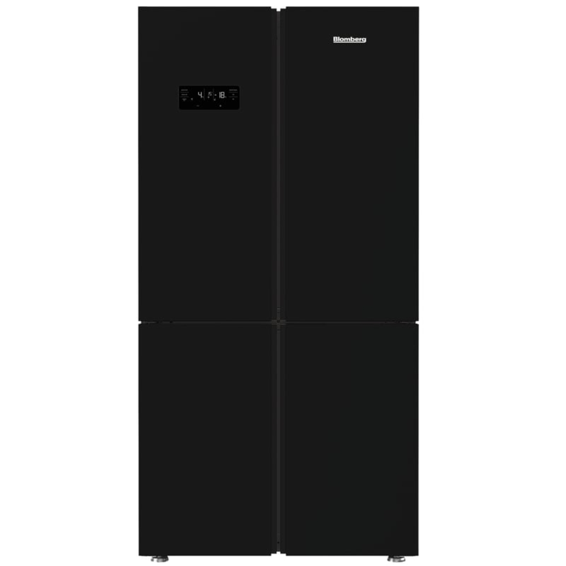 מקרר 4 דלתות Blomberg KQD1644GB כולל התקן שבת ומייצר קרח - גימור זכוכית שחורה