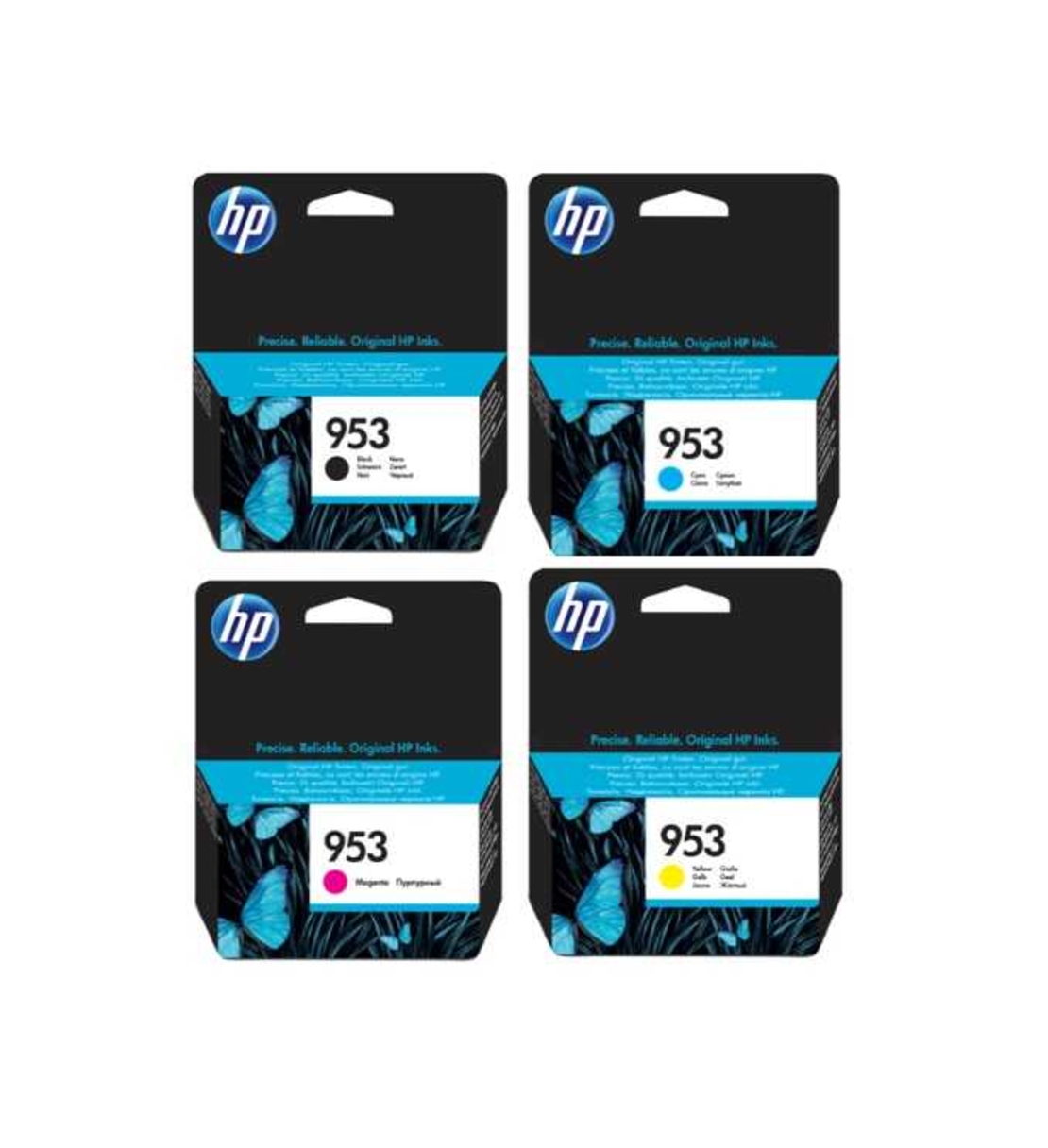 סט 4 ראשי דיו מקוריים HP 953 BK/C/M/Y