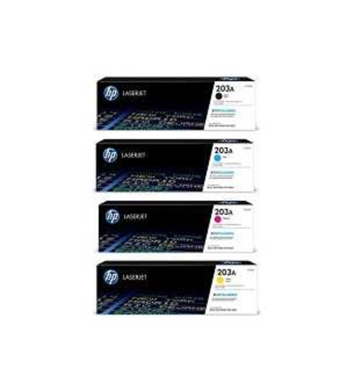 סט טונרים מקורי hp 203a cf540a/cf541a/cf542a/cf543a