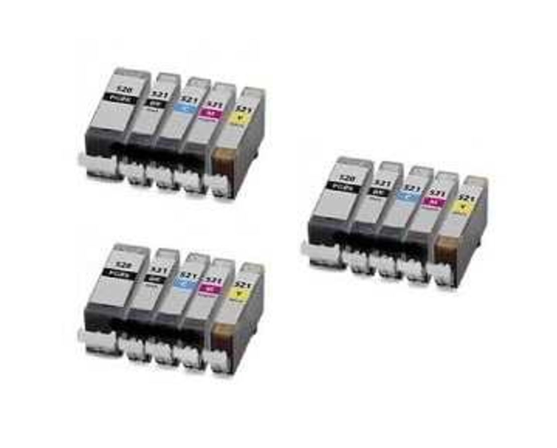 2 סטים תואמים canon pgi520+cli521 + סט נוסף חינם.