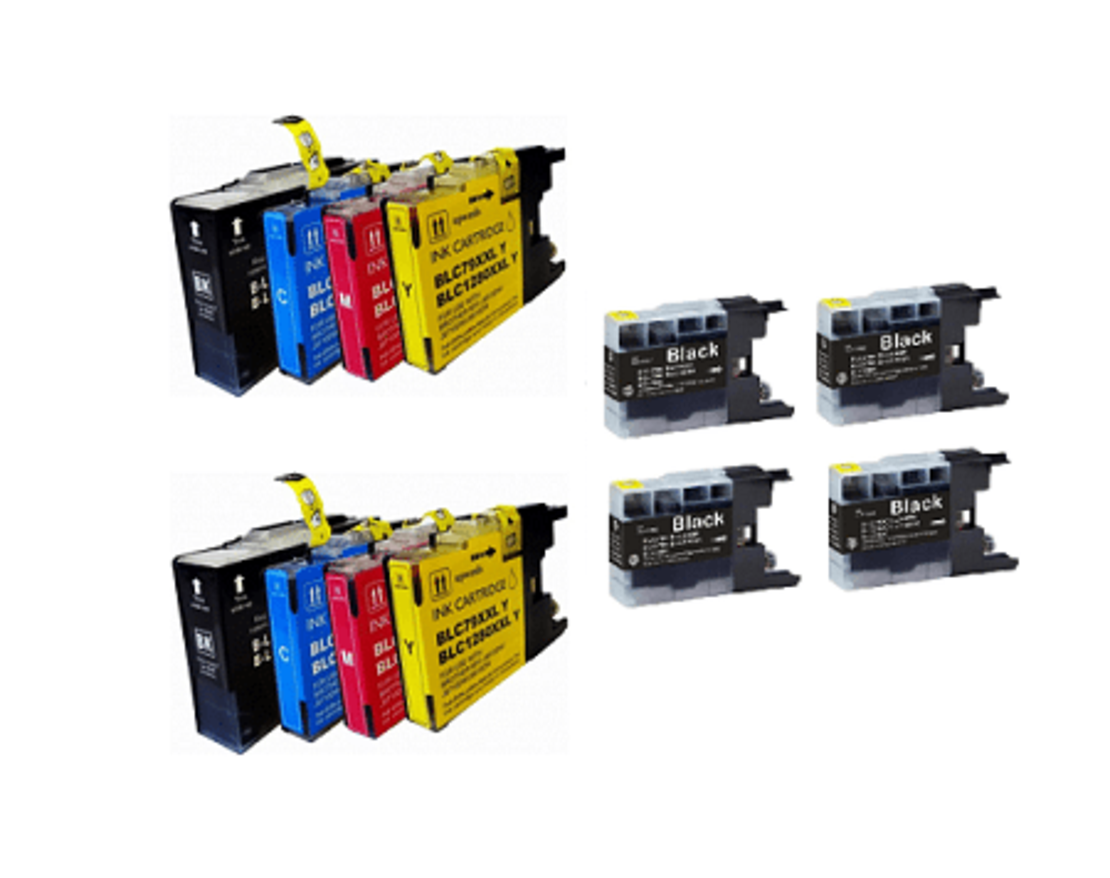 2 סטים ראשי דיו תואמים brother lc1280/1240 + סט שחור חינם