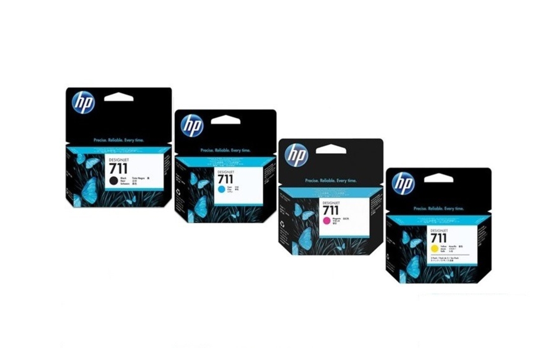 סט 4 מחסני דיו מקוריים ‎  HP 711 CZ129A/CZ130A/CZ131A/CZ132A
