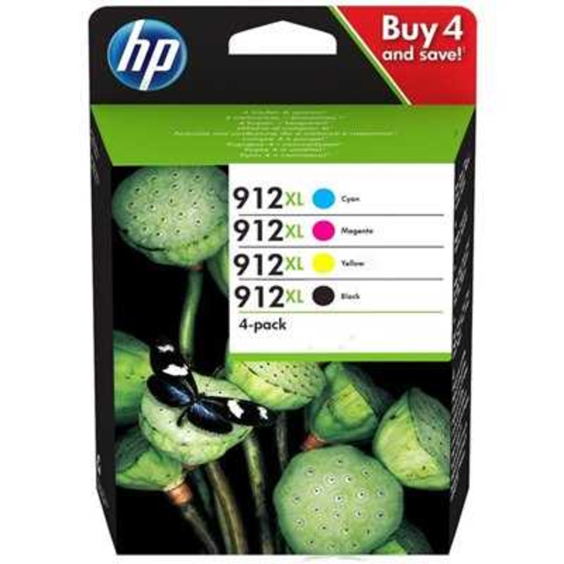 סט 4 ראשי דיו מקוריים HP 912XL bk/c/m/y – משלוח חינם!