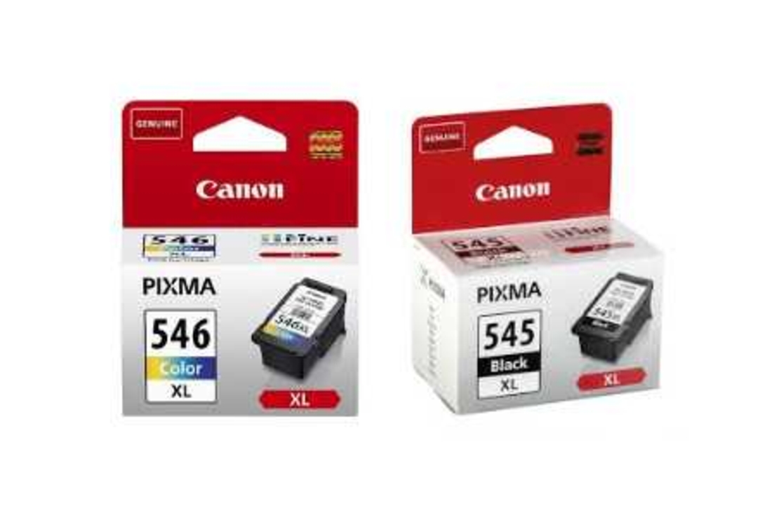 זוג ראשי דיו מקוריים: canon pg545xl שחור + canon cl546xl צבעוני