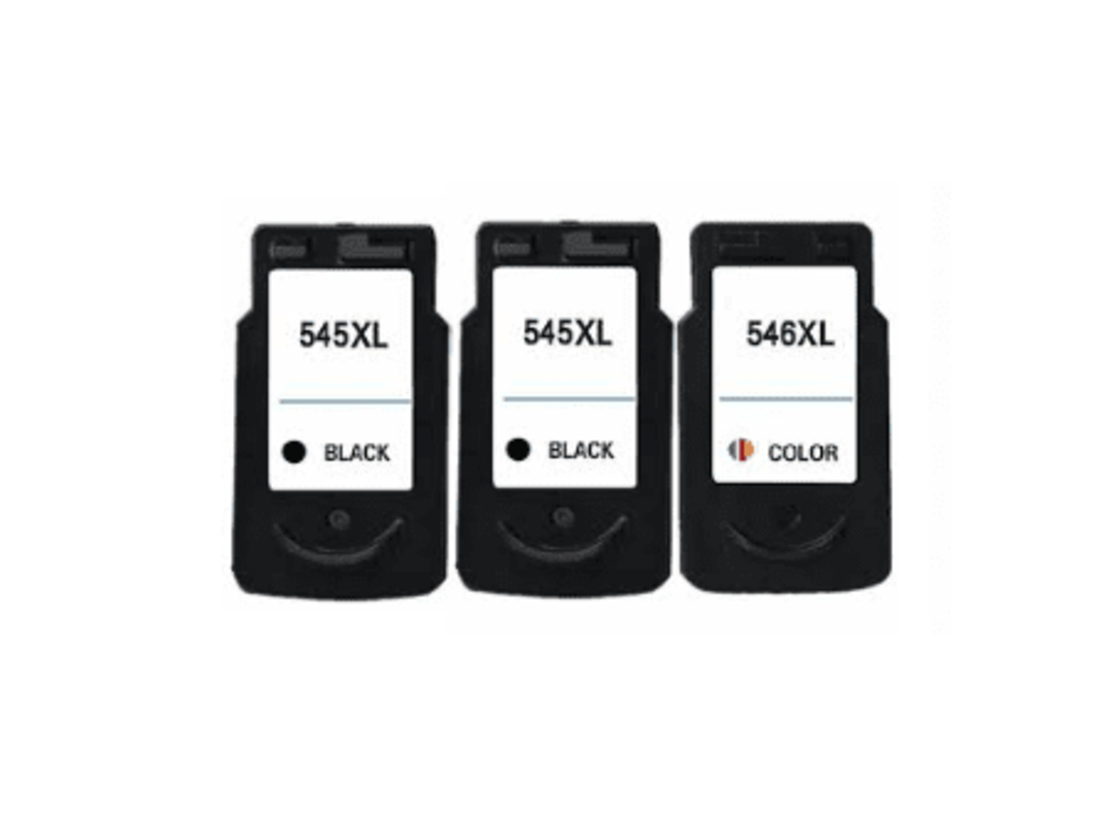 2 ראשי דיו שחורים תואמים canon pg545xl+ ראש דיו צבעוני canon cl546xl