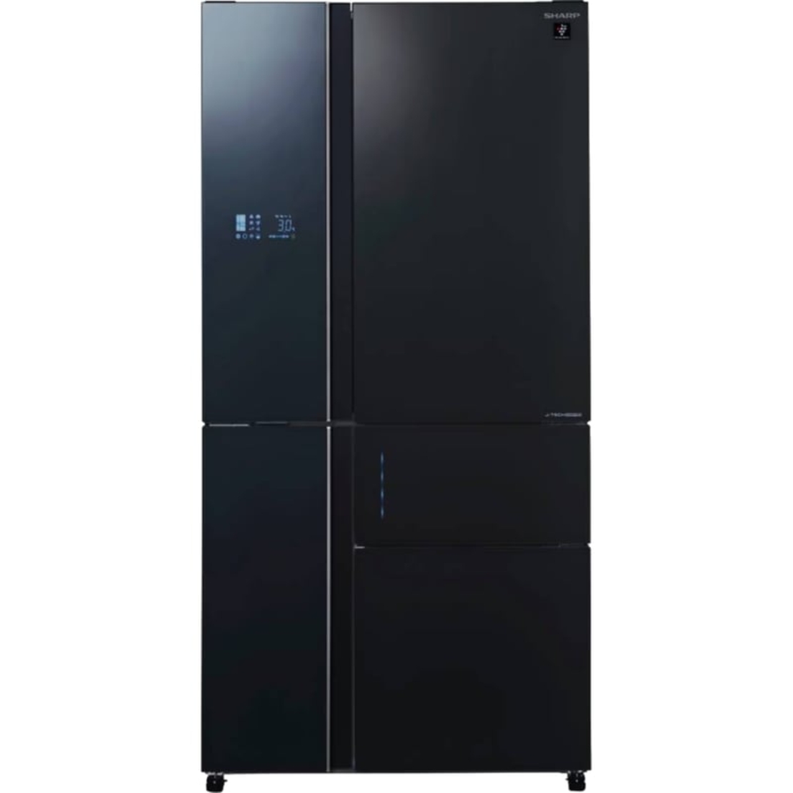 מקרר 5 דלתות 668 ליטר נטו Sharp SJ-FS920-BK - גימור זכוכית שחורה