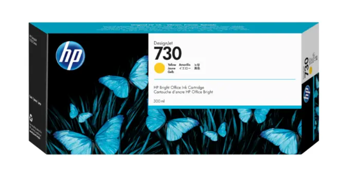 דיו מקורי HP 730 Yellow צהוב 300 מ״ל – P2V70A