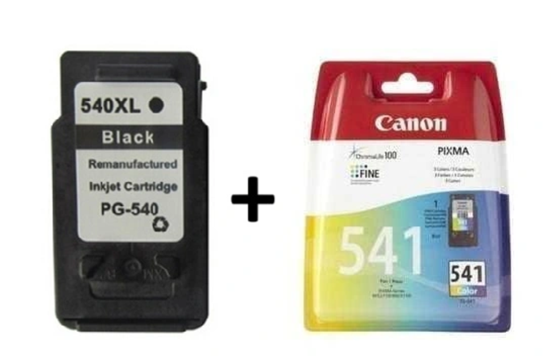 ראש דיו שחור תואם CANON PG540XL + ראש דיו צבעוני מקורי CANON CL541