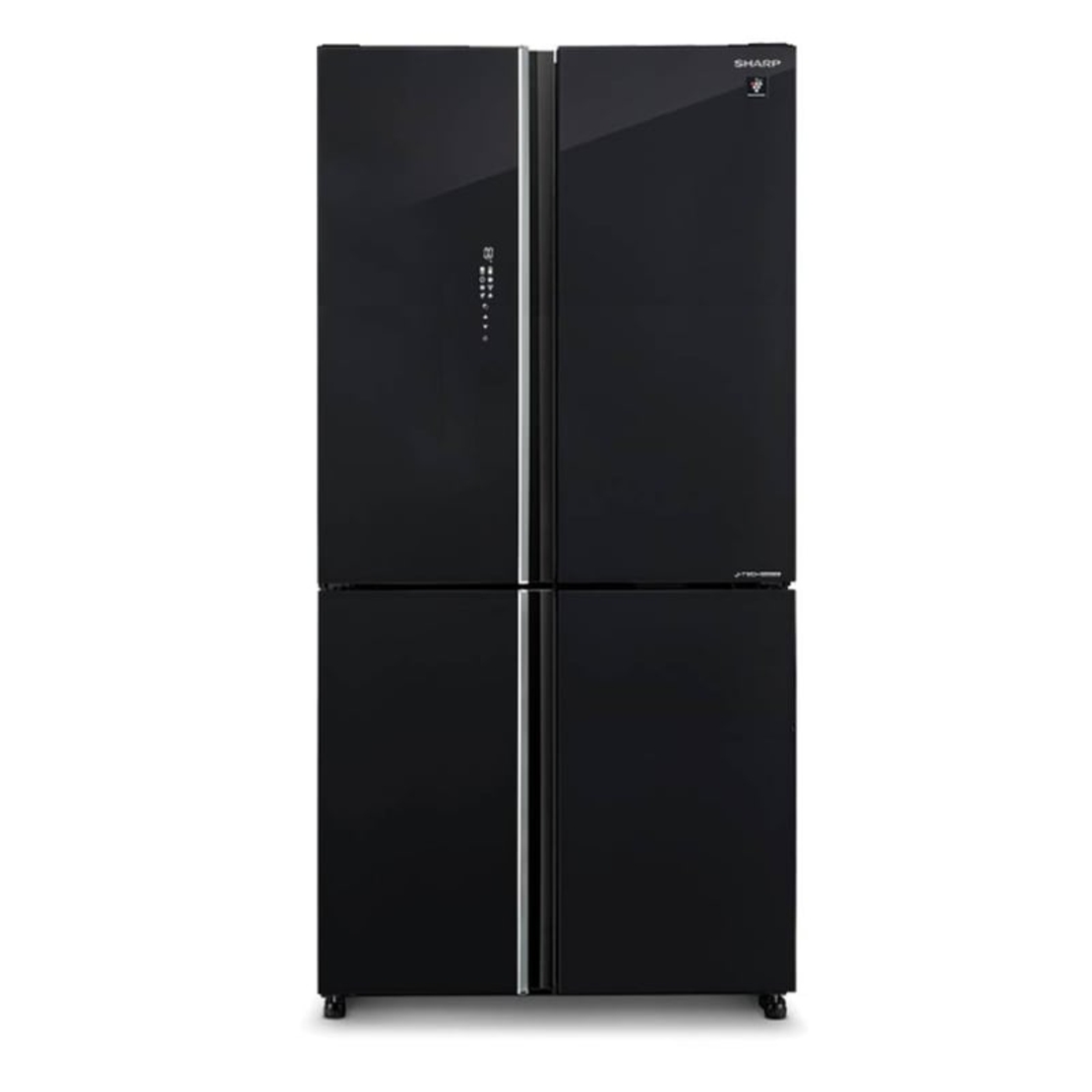 מקרר 4 דלתות מקפיא תחתון 572 ליטר נטו Sharp SJ-FFS89-BK - גימור זכוכית שחורה