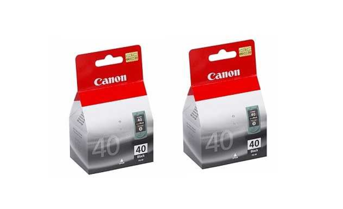 זוג ראשי דיו שחורים מקוריים CANON PG40