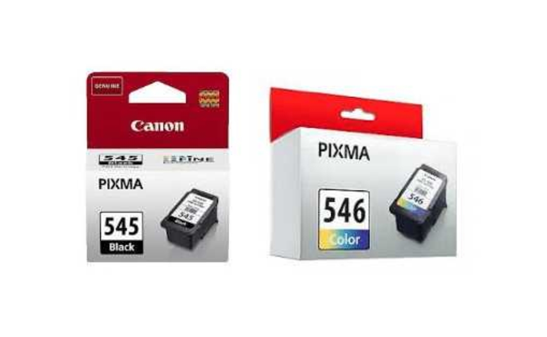 זוג ראשי דיו מקוריים: canon pg545 שחור + canon cl546 צבעוני