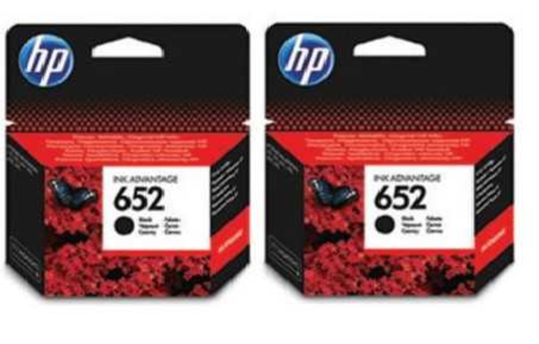 2 ראשי דיו שחורים מקוריים HP 652