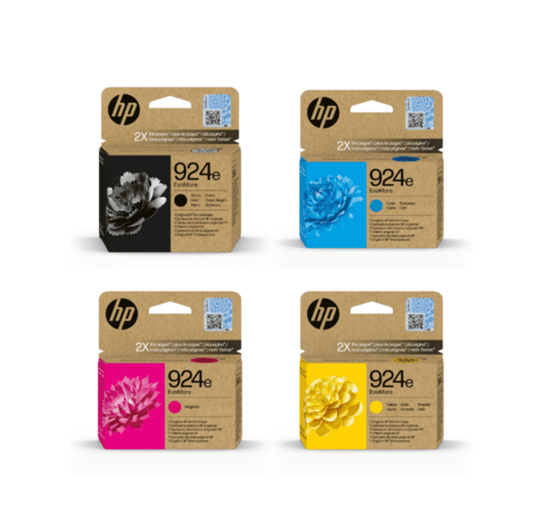 סט ראשי דיו מקוריים HP 924e XL bk/c/y/m