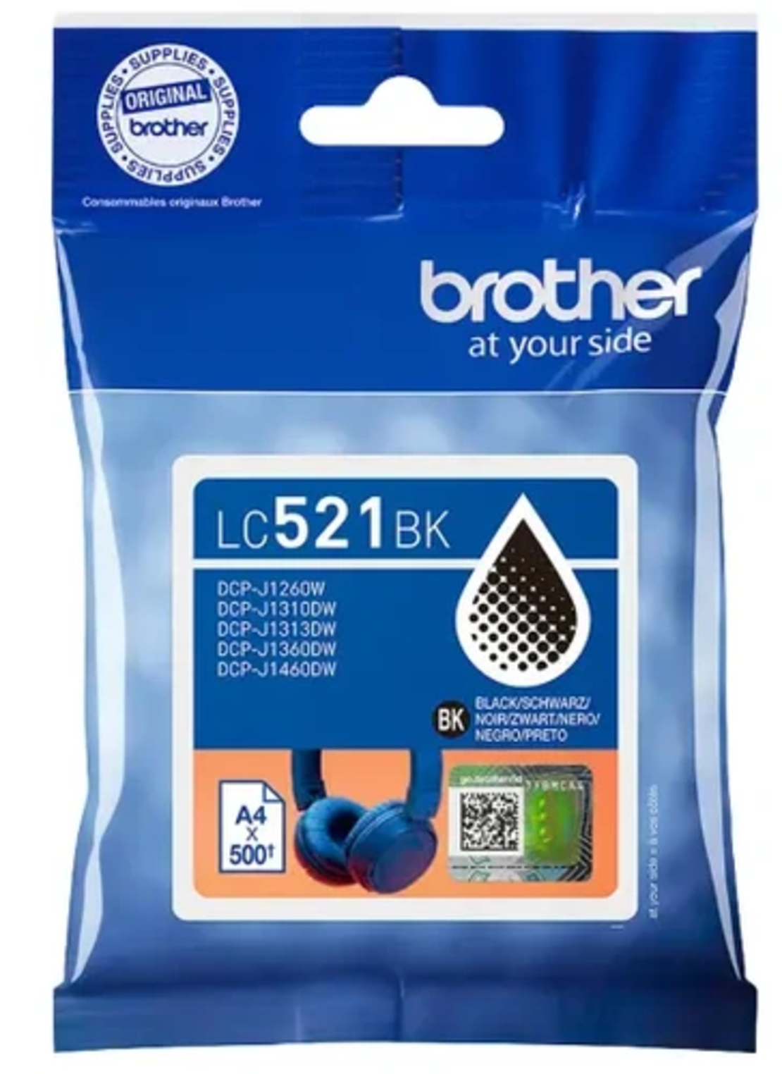 ראש דיו שחור מקורי brother lc521bk