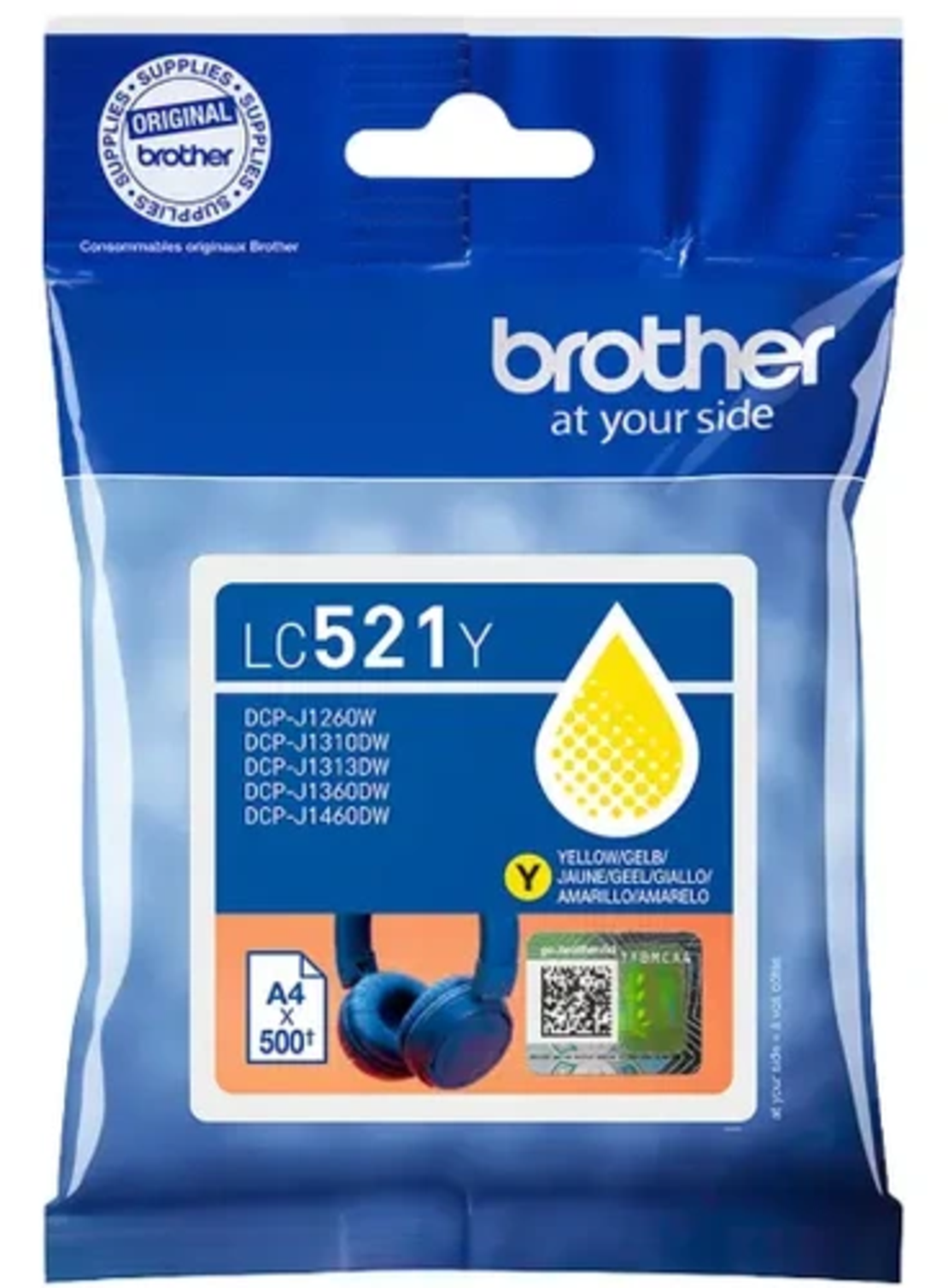 ראש דיו צהוב מקורי brother lc521y