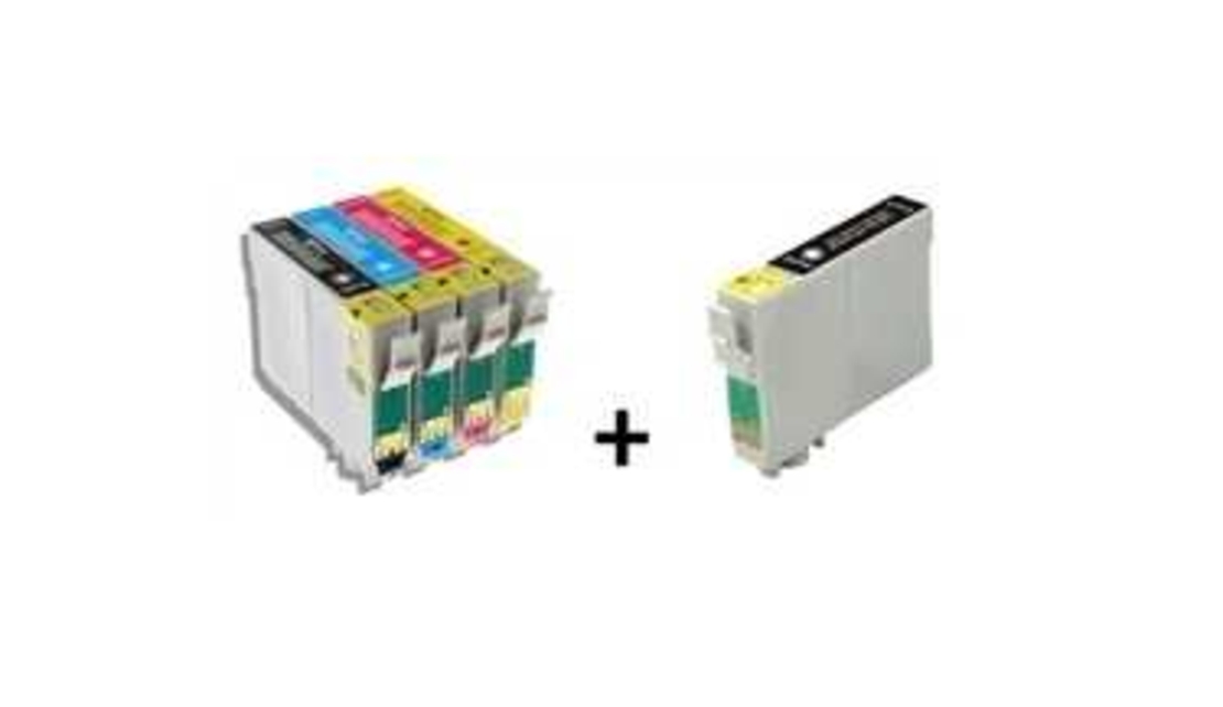 סט ראשי דיו תואמים EPSON TO73X +  דיו שחור TO731