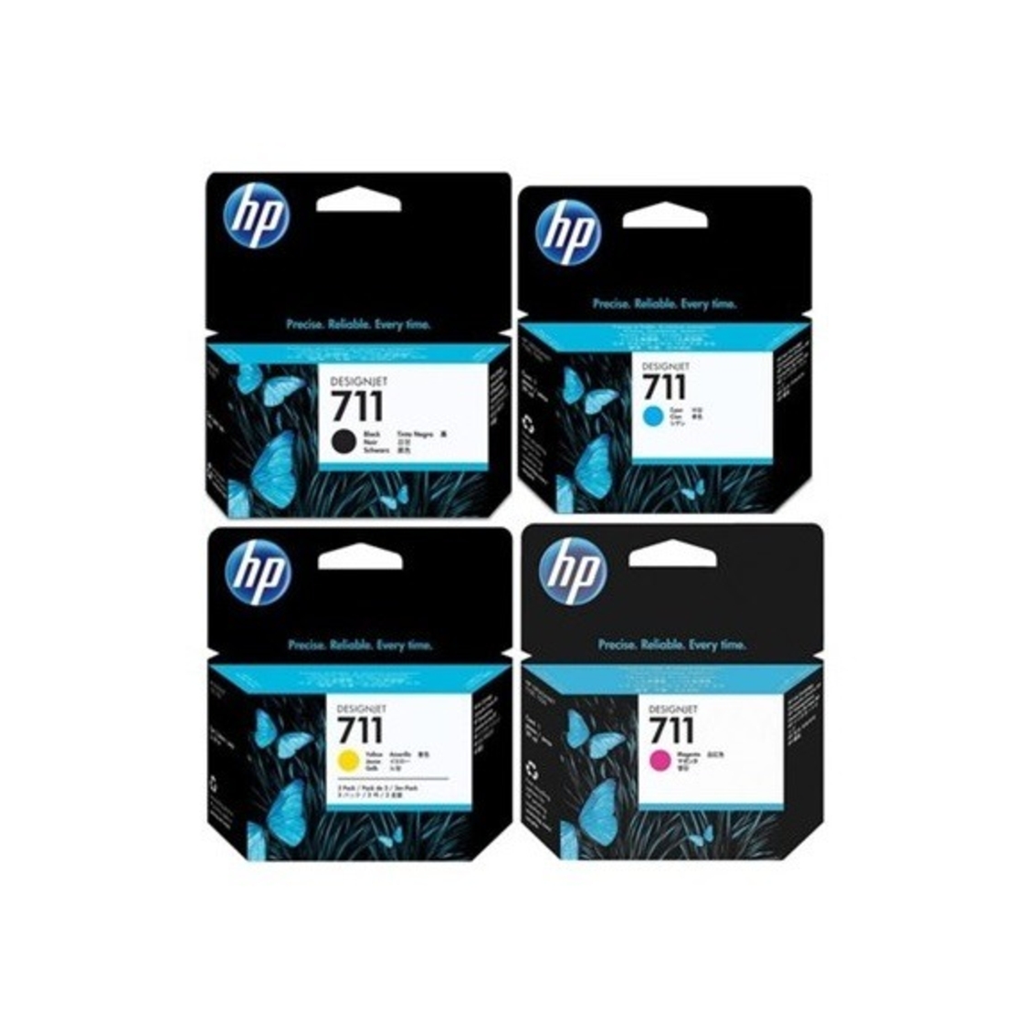 סט 4 מחסני דיו מקוריים ‎  HP 711XL CZ133A/CZ134A/CZ135A/CZ136A