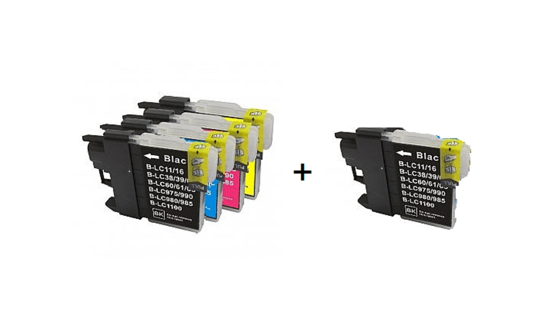 סט ראשי דיו תואמים brother lc1000/lc970 + ראש דיו שחור תואם lc1000/970bk