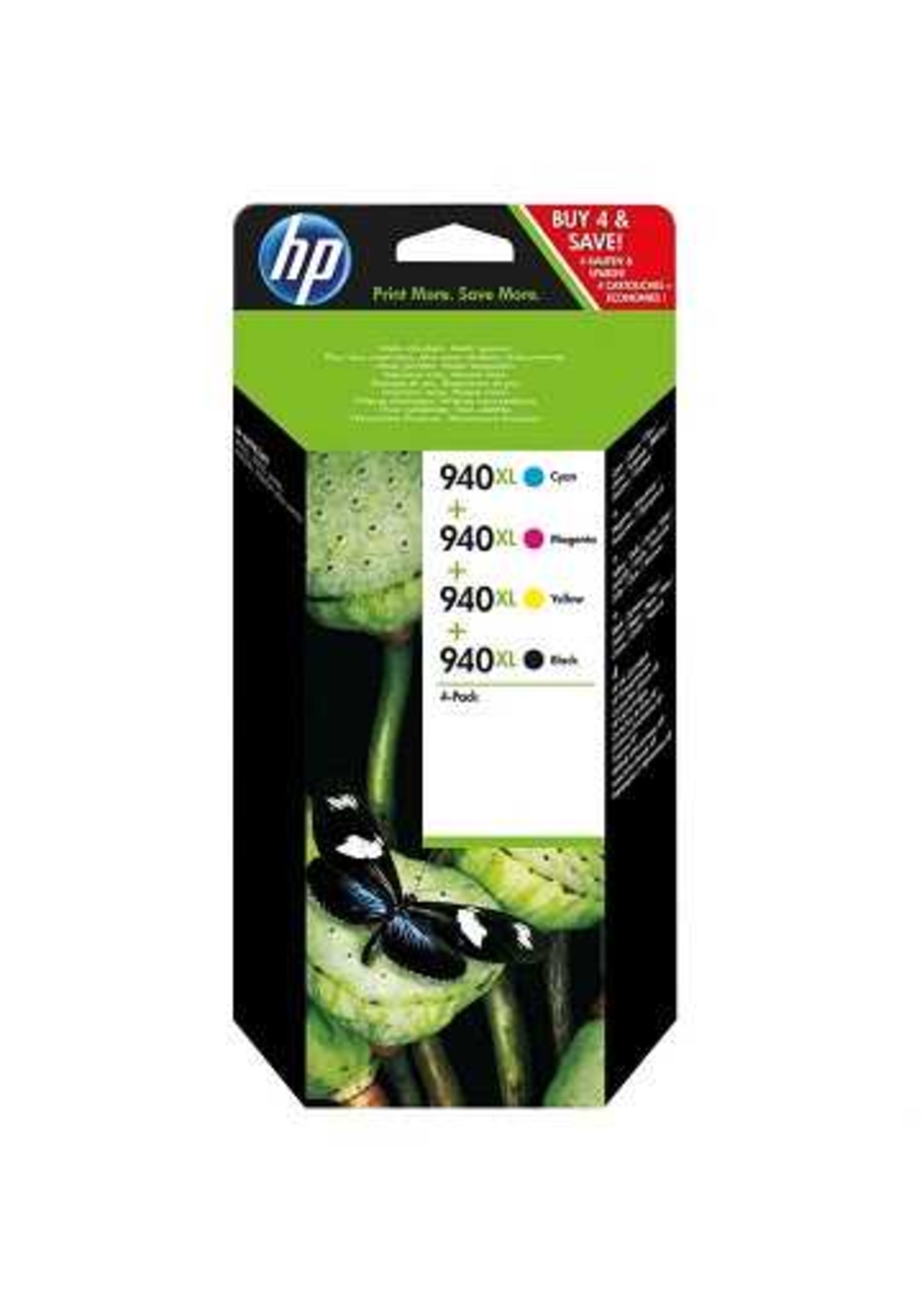 סט הכולל 4 ראשי דיו מקוריים HP 940XL