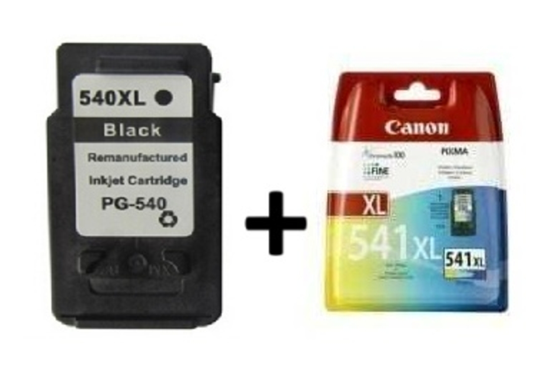 ראש דיו שחור תואם CANON PG540XL + ראש דיו צבעוני מקורי CANON CL541XL