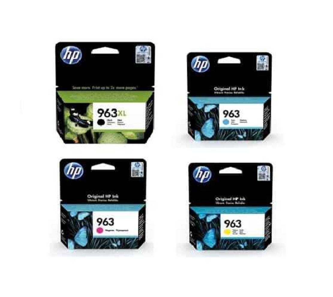 סט ראשי דיו מקורי: HP 963XL שחור + ראשי דיו hp 963c/m/y קטנים