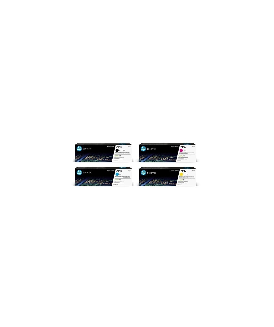 סט 4 טונרים מקוריים HP 219X – W2190X, W2191X, W2192X, W2193X