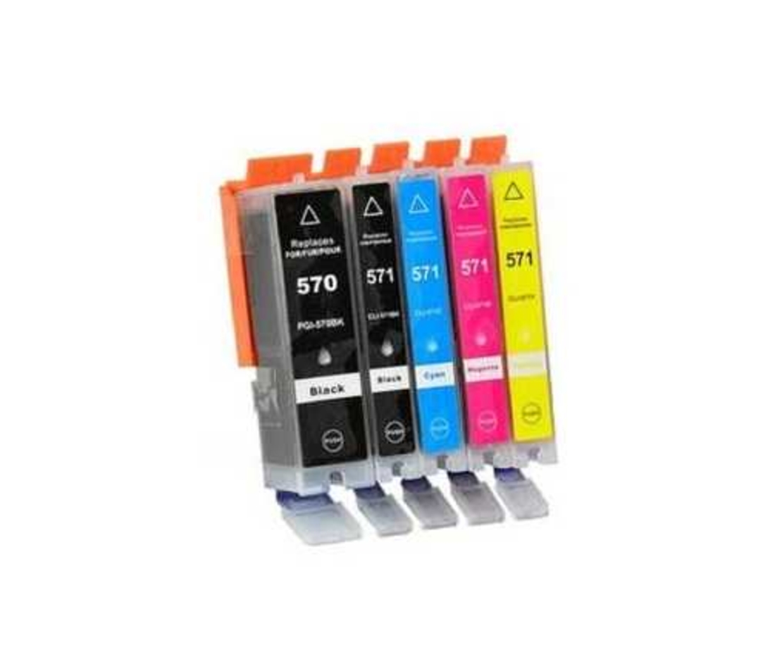 סט 5 ראשי דיו תואמים CANON PGI570XL + CLI571XL
