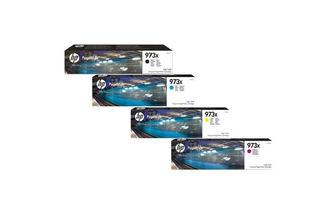 סט 4 ראשי דיו מקוריים HP 973X BK/C/M/Y