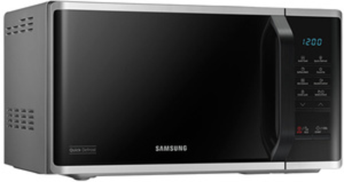 SAMSUNG Microwave MS23K3513AW מיקרוגל לבן בעל חיישנים חכמים לבישול וחימום נפח 23 ליטר, מבצע פעולות המסת שוקולד, סוכר וריכוך חמאה