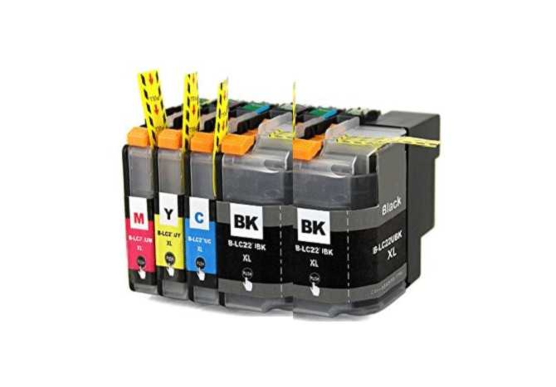 סט תואם  brother lc22U XL + ראש דיו שחור נוסף