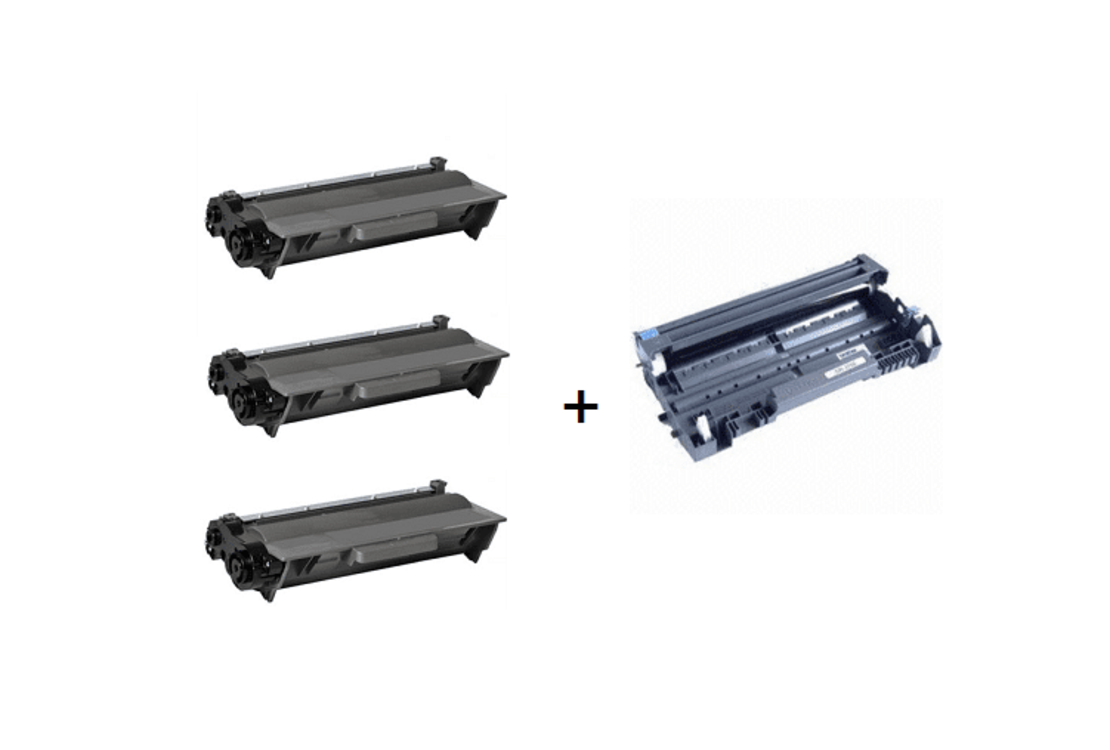 3 טונרים תואמים brother tn3380 + דראם – (יח’ הדמיה) dr3300