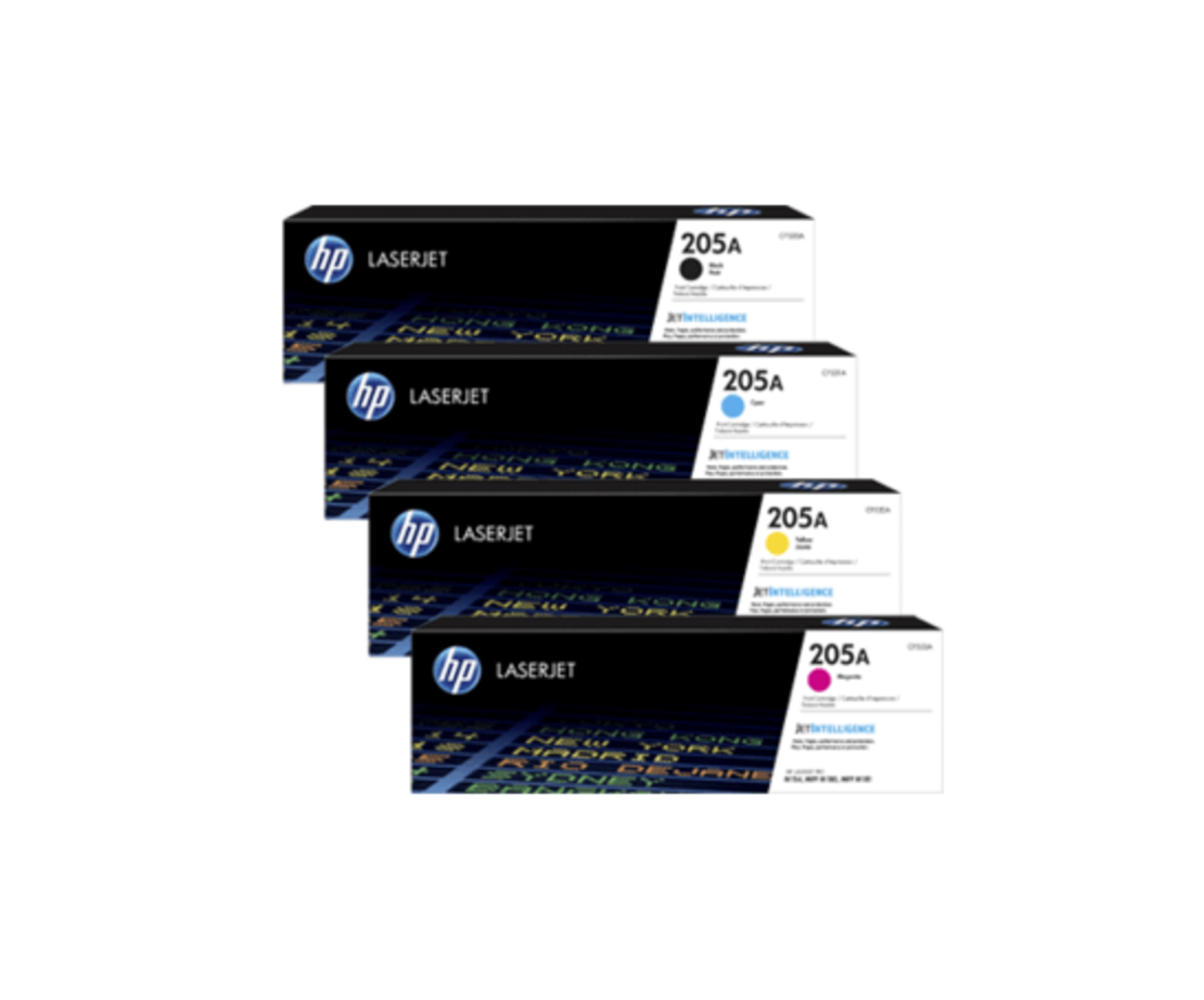 סט טונרים מקוריים  HP 205A cf530a/cf531a/cf532a/cf533a