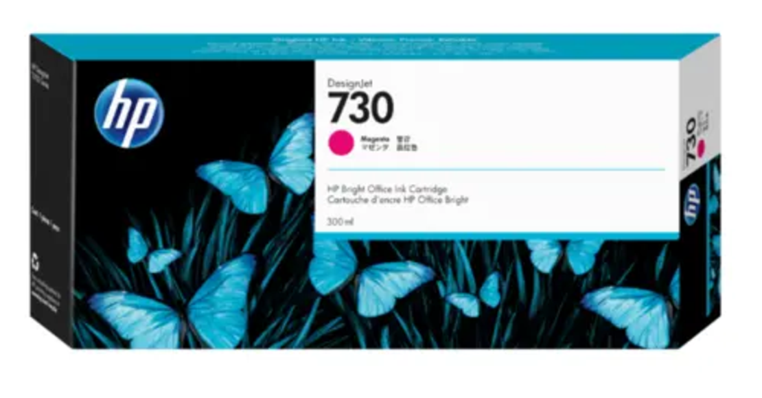 דיו מקורי HP 730 Magenta אדום / מג׳נטה 300 מ״ל – P2V69A