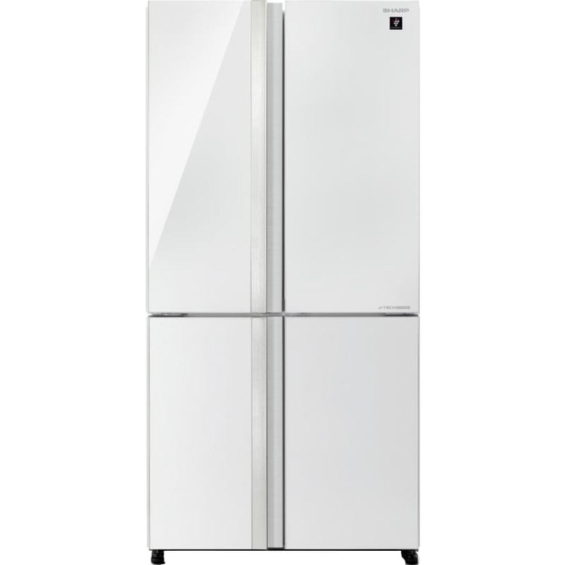 מקרר 4 דלתות 611 ליטר נטו Sharp SJ-FSRN87WH - גימור זכוכית לבנה